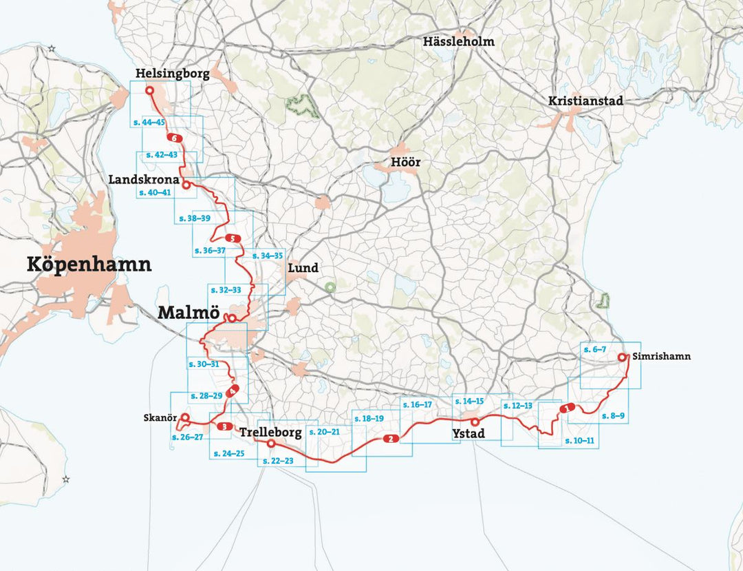 Atlas cycliste - Sydkustleden (Suède) | Calazo carte pliée Calazo 