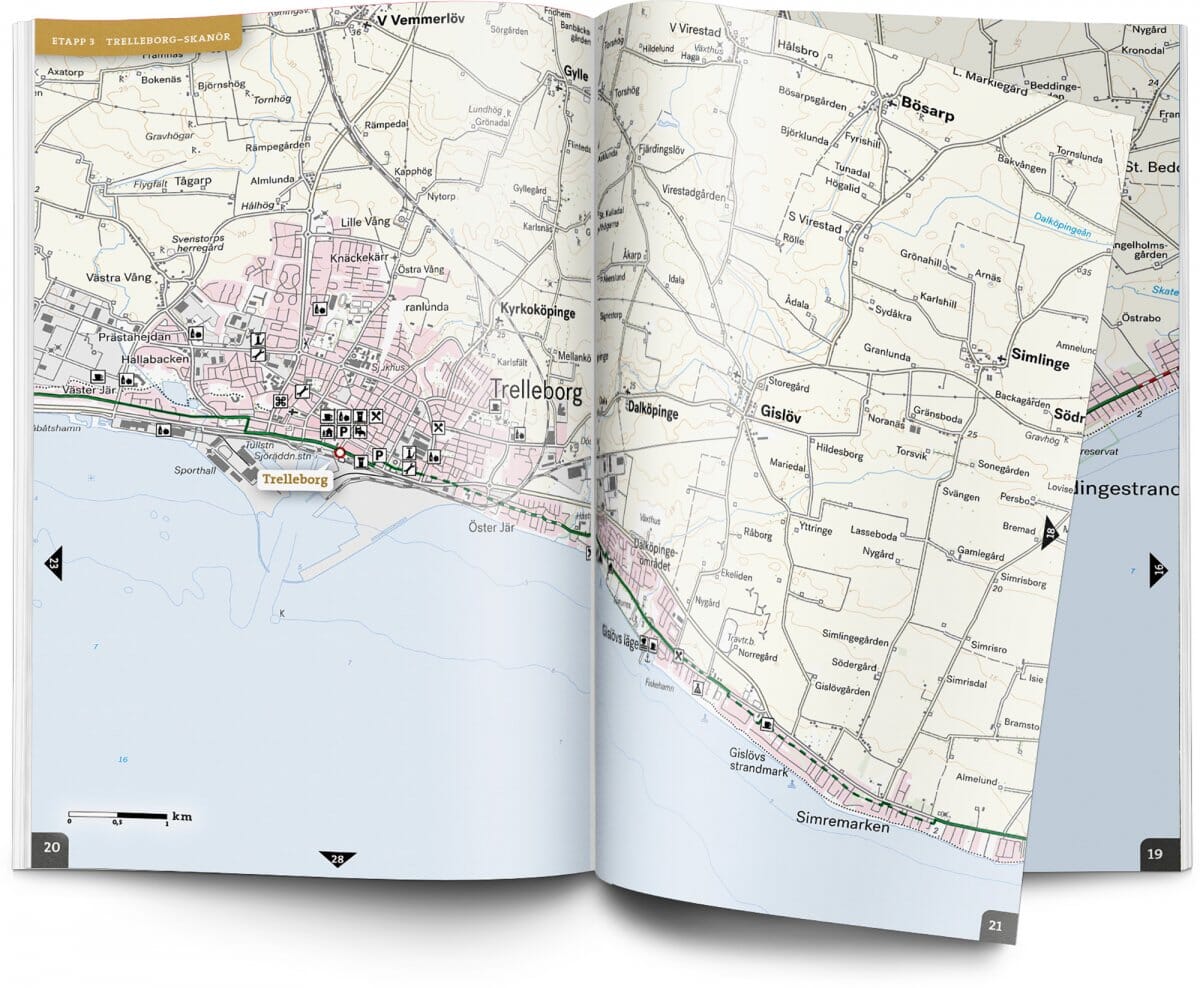 Atlas cycliste - Sydkustleden (Suède) | Calazo atlas Calazo