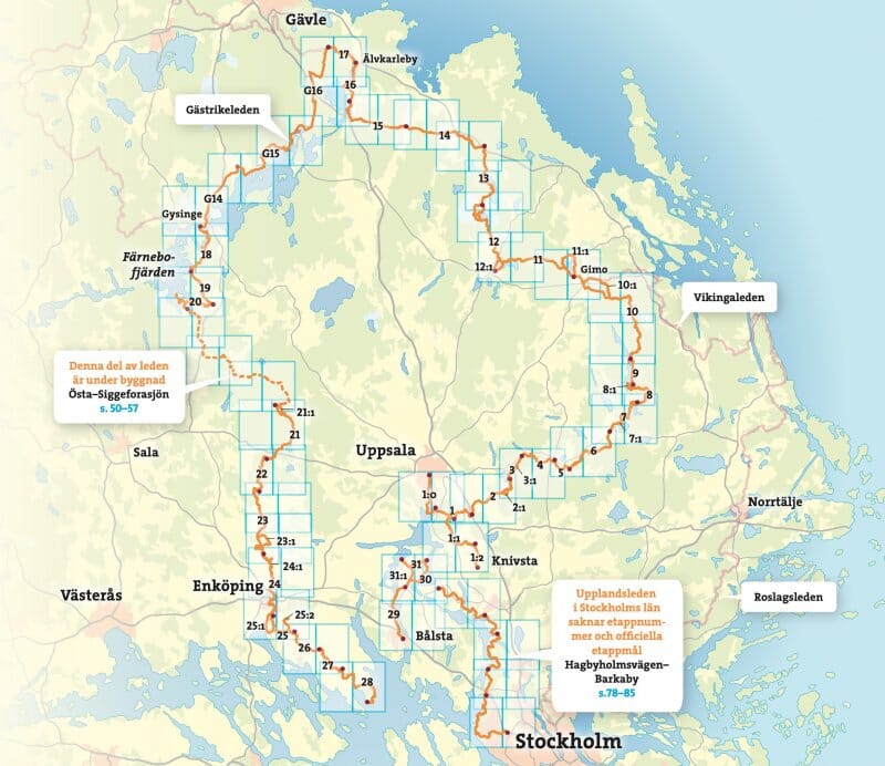 Atlas de plein air - Upplandsleden (Suède) | Calazo - Friluftsatlas atlas Calazo