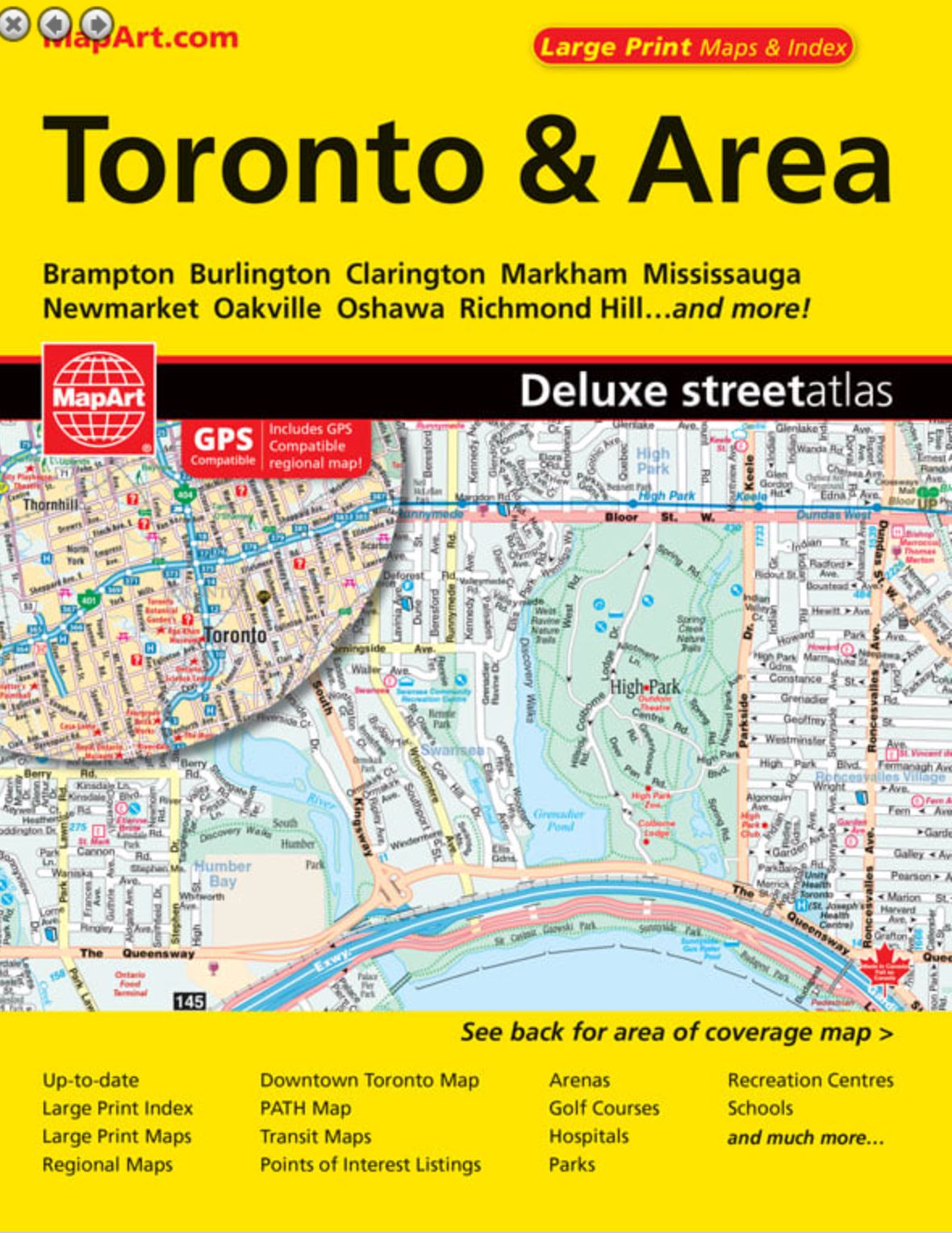 Atlas de rues Deluxe - Toronto et sa région, en gros caractères | Canadian Cartographics Corporation atlas Canadian Cartographics Corporation 