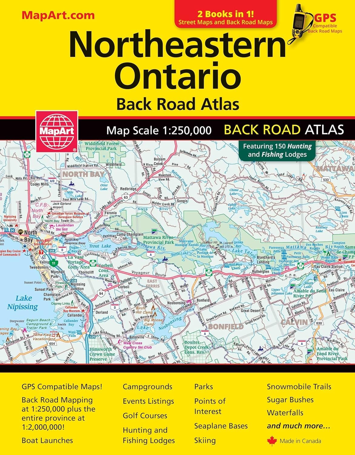 Atlas des routes secondaires - Nord-est de l'Ontario | Canadian Cartographics Corporation atlas Canadian Cartographics Corporation 