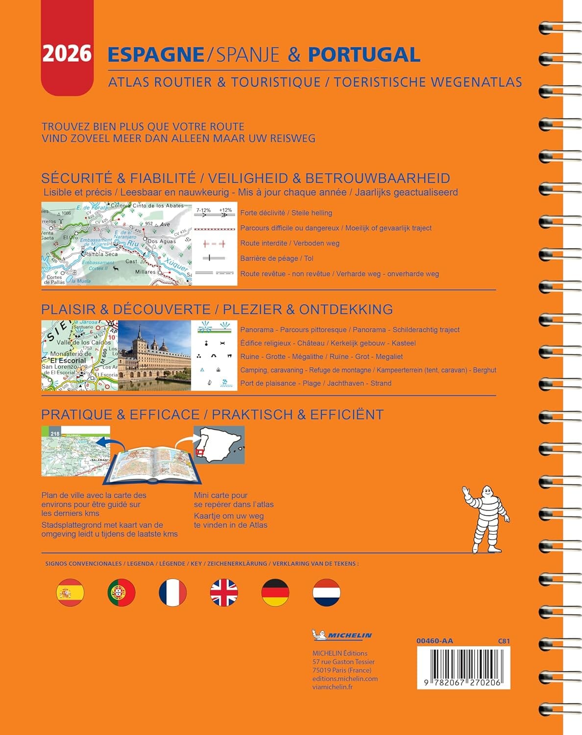 Atlas routier à spirales - Espagne & Portugal 2026 | Michelin atlas Michelin 