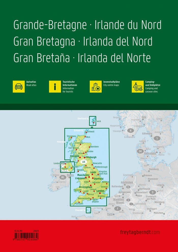 Atlas routier (à spirales) - Grande Bretagne, Irlande du Nord | Freytag & Berndt atlas Freytag & Berndt