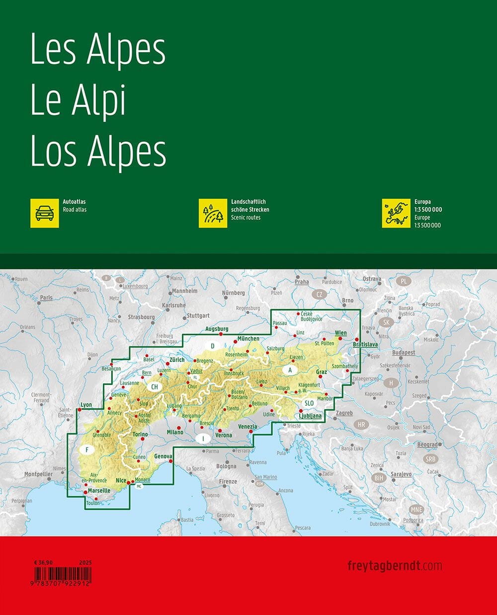 Atlas routier - Alpes | Freytag & Berndt atlas Freytag & Berndt 