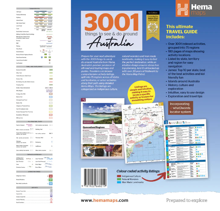Atlas routier et guide de l'Australie - Hema's 3001 things to see & do around Australia | Hema Maps atlas Hema Maps 