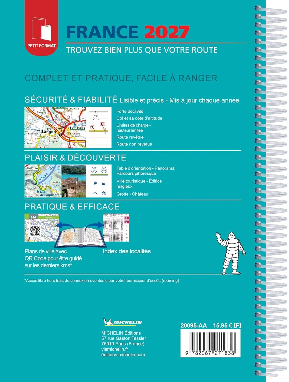 Atlas routier et touristique petit format - France 2027 (à spirales) | Michelin atlas Michelin 
