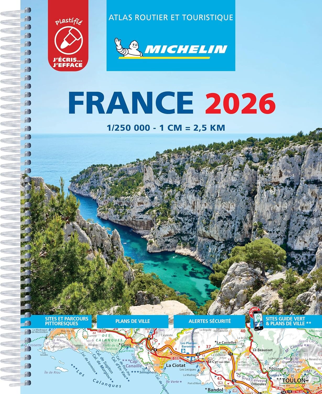 Laminated road and tourist atlas - France (spiral-bound) 2026
