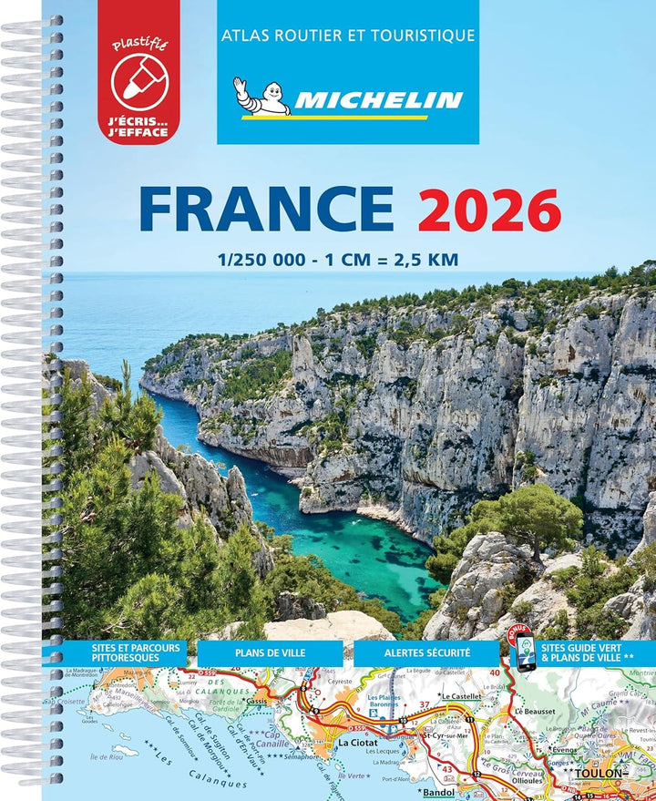 Atlas routier et touristique plastifié - France (à spirales) 2026 | Michelin atlas Michelin 