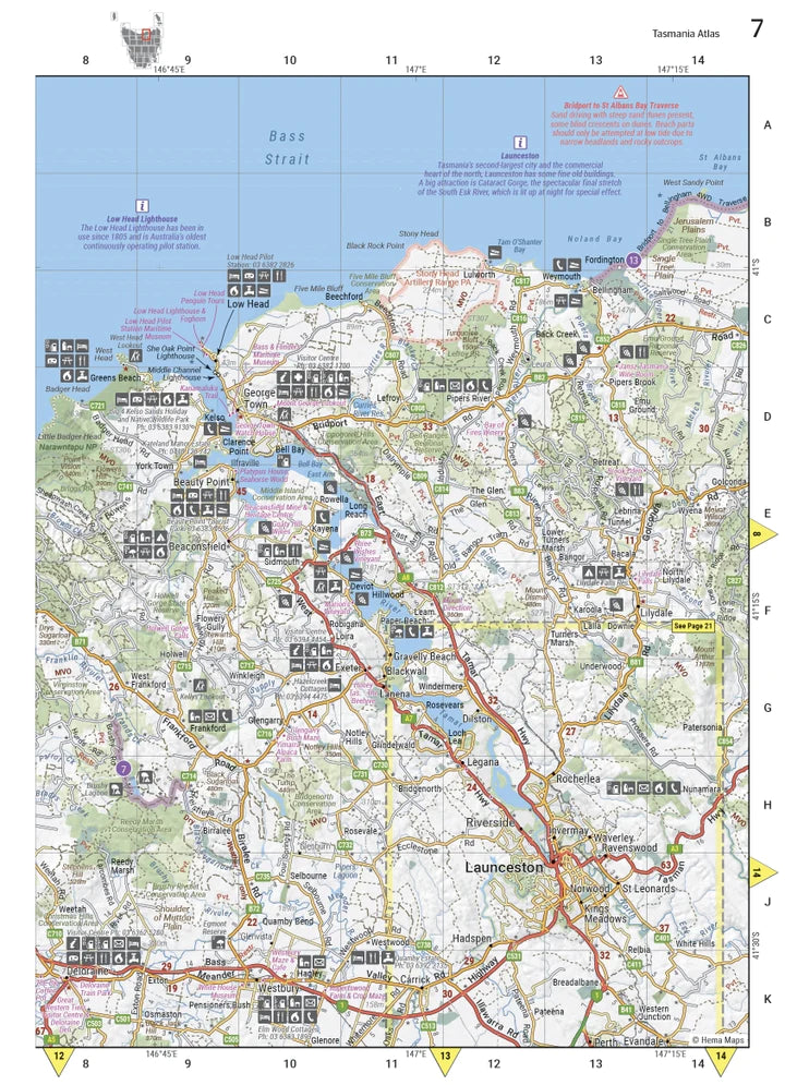 Atlas routier & guide - Tasmanie (format A4) | Hema Maps atlas Hema Maps 