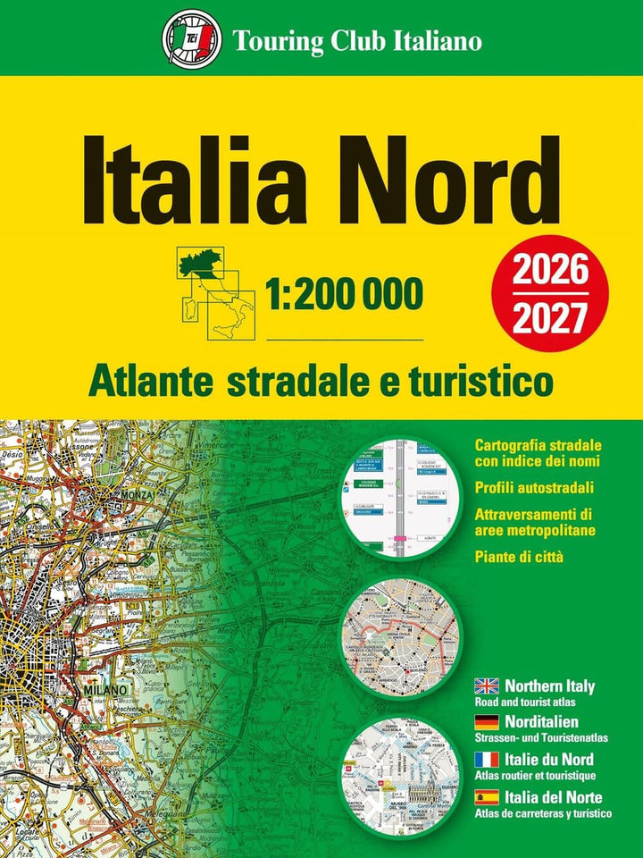 Atlas routier - Italie du Nord 2026/27 | Touring Club Italiano atlas Touring Club Italiano 