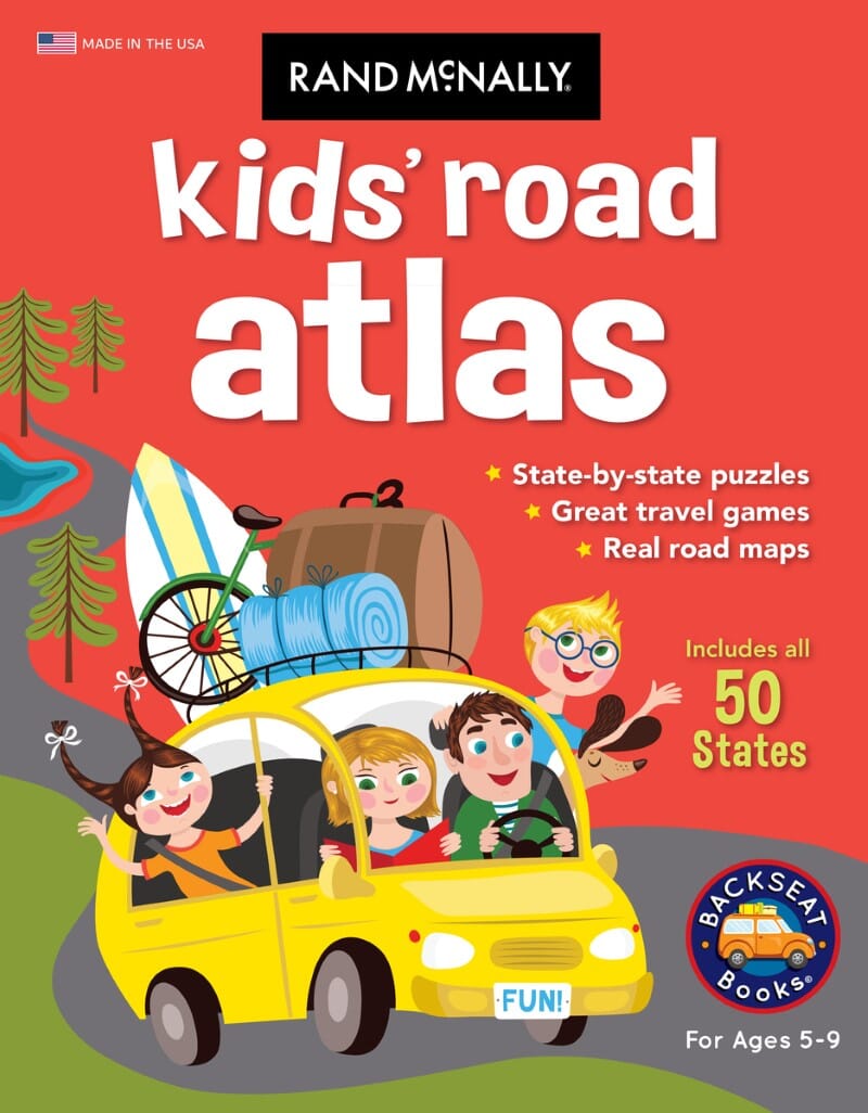 Atlas routier pour enfants - 50 états | Rand McNally carte murale roulée (en tube) Rand McNally