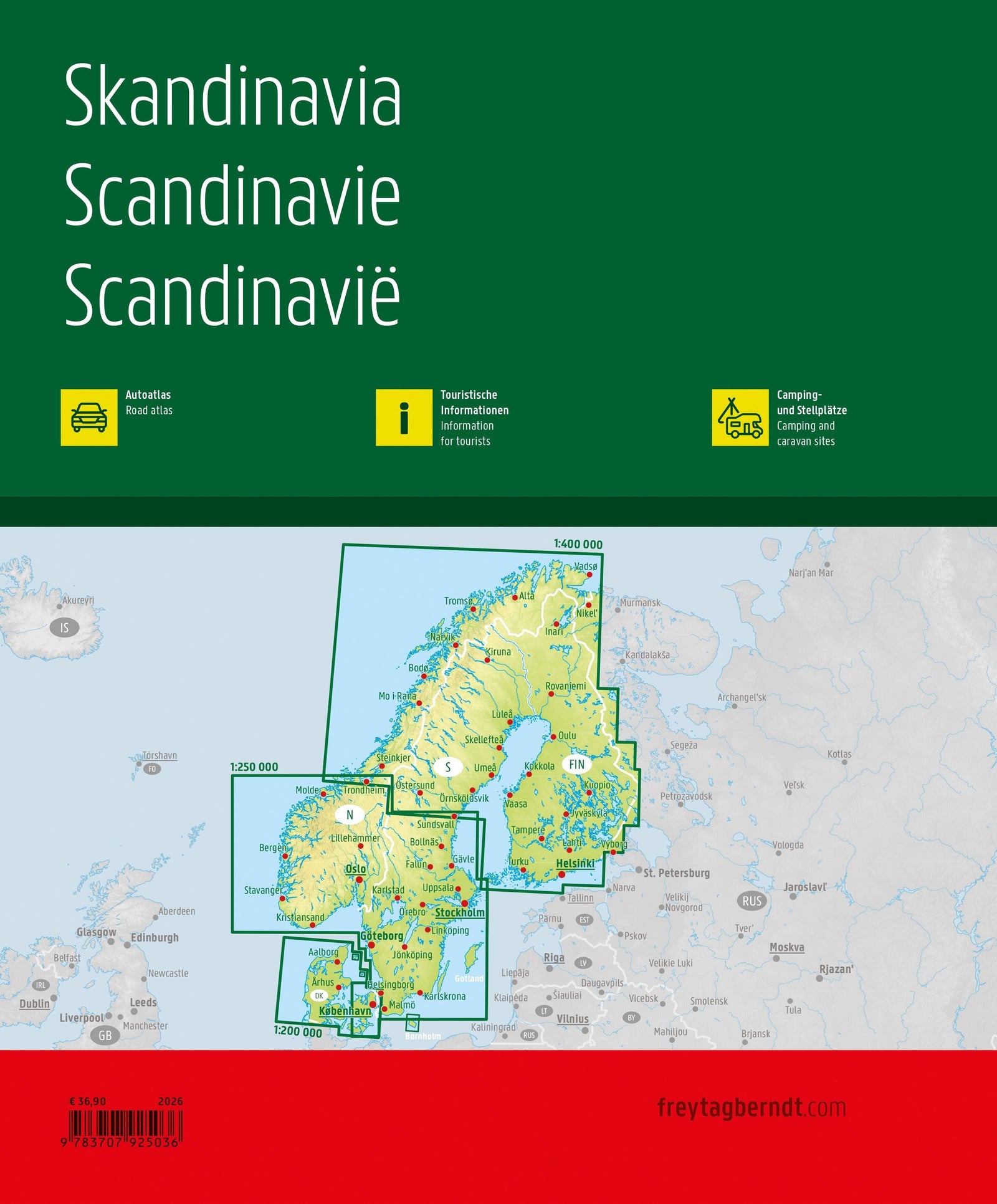 Atlas routier - Scandinavie (Danemark, Norvège, Suède, Finlande) | Freytag & Berndt atlas Freytag & Berndt 