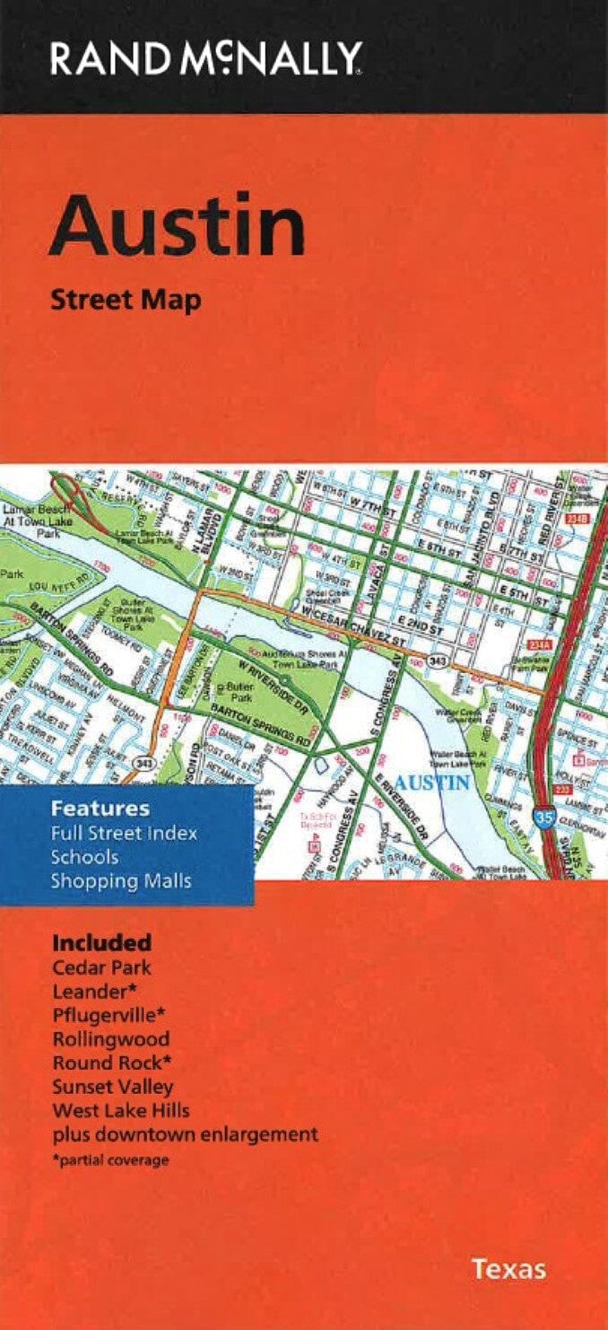 Austin, Georgetown et Round Rock, Texas | Rand McNally plan de ville Rand McNally