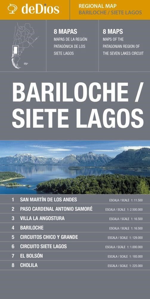 Bariloche et Siete Lagos | deDios carte routière DeDios