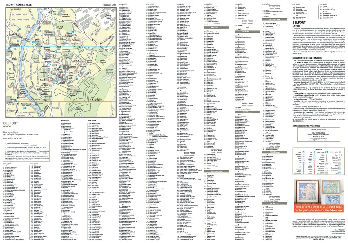 Belfort, Territoire de Belfort - Plan de ville | Blay Foldex plan de ville Blay Foldex