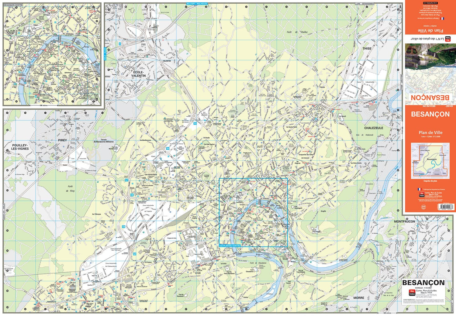 Besançon, Doubs - Plan de ville | Blay Foldex plan de ville Blay Foldex