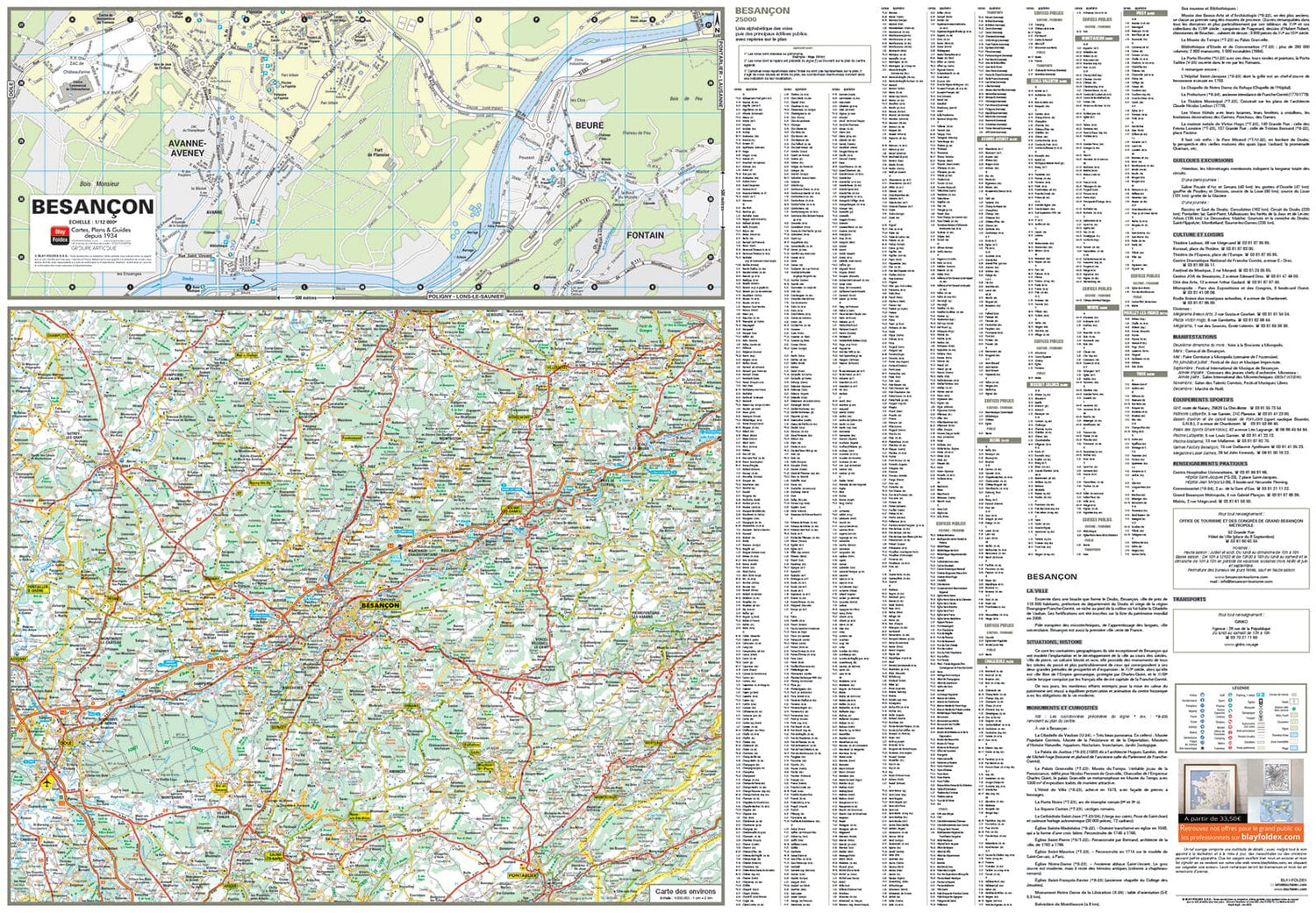 Besançon, Doubs - Plan de ville | Blay Foldex plan de ville Blay Foldex