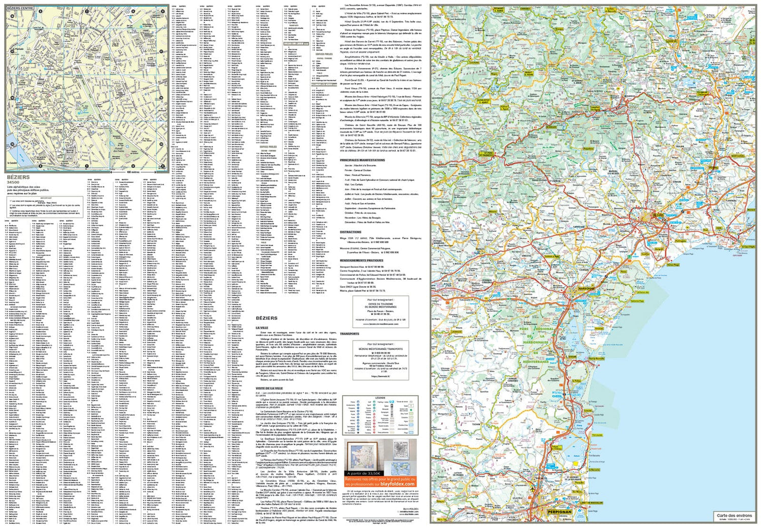 Béziers, Hérault - Plan de ville | Blay Foldex plan de ville Blay Foldex