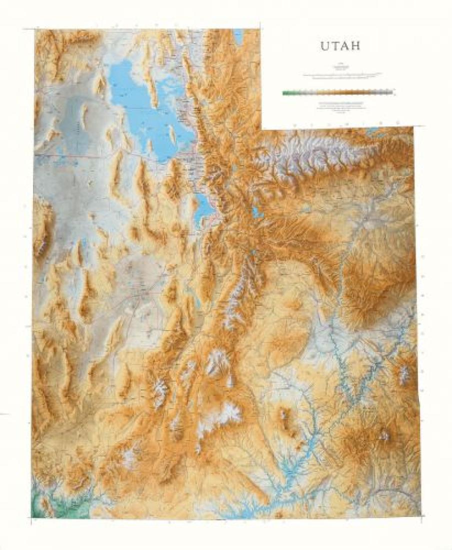 Physical Wall Map - Utah | Raven Maps