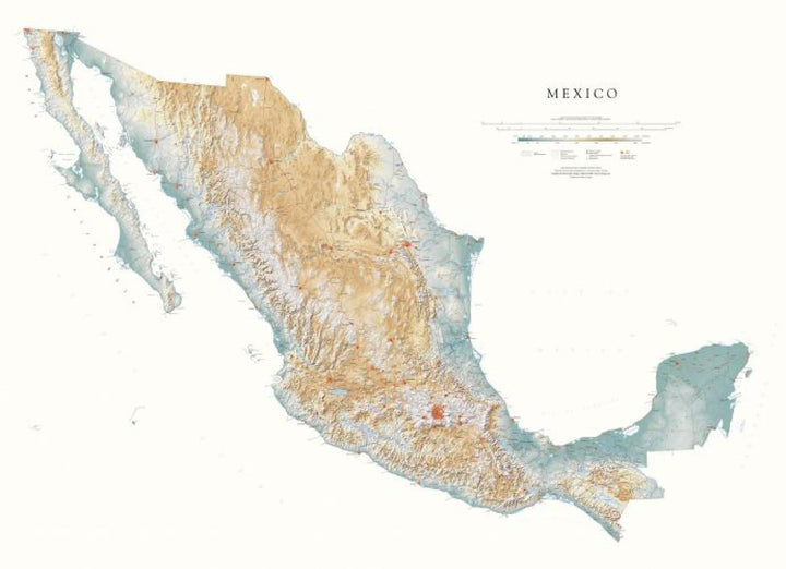 Physical Wall Map - Mexico | Raven Maps