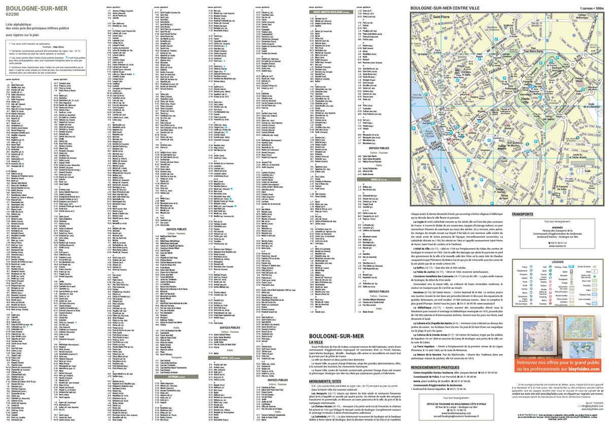 Boulogne-sur-Mer, Pas-de-Calais - Plan de ville | Blay Foldex plan de ville Blay Foldex
