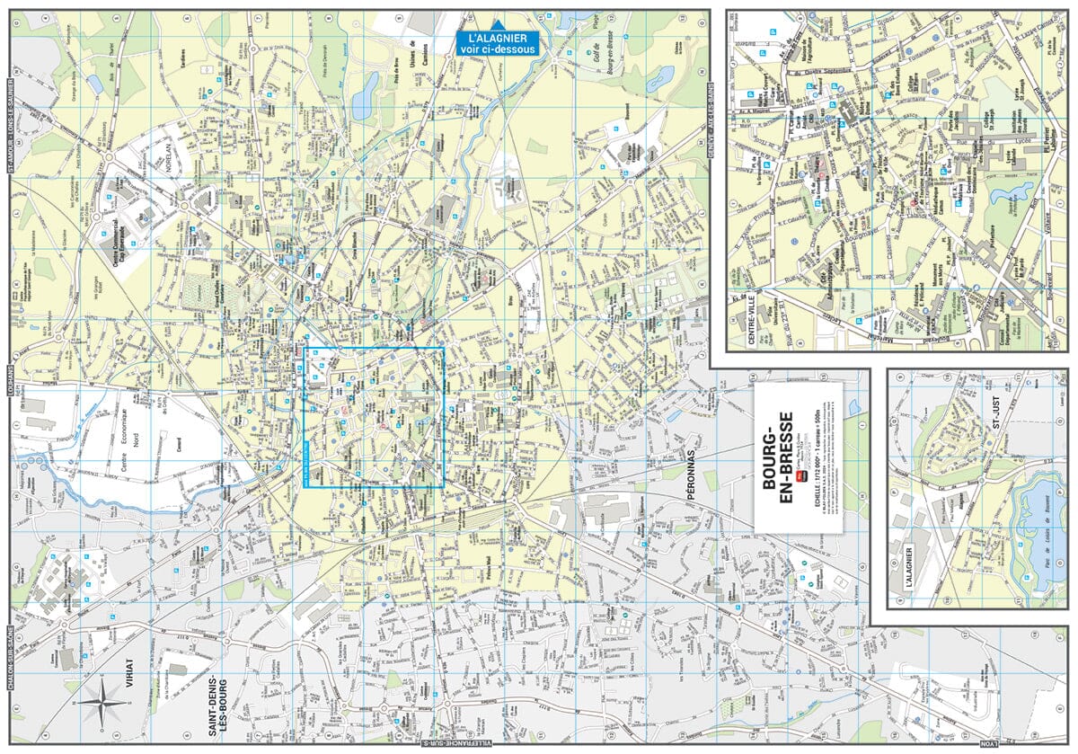 Bourg-en-Bresse, Ain - Plan de ville | Blay Foldex plan de ville Blay Foldex