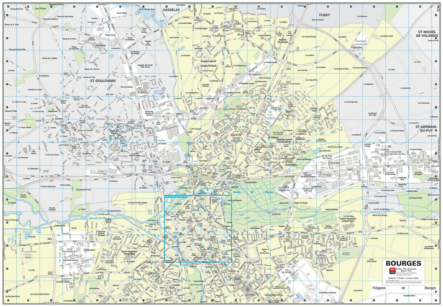 Bourges, Cher - Plan de ville | Blay Foldex plan de ville Blay Foldex
