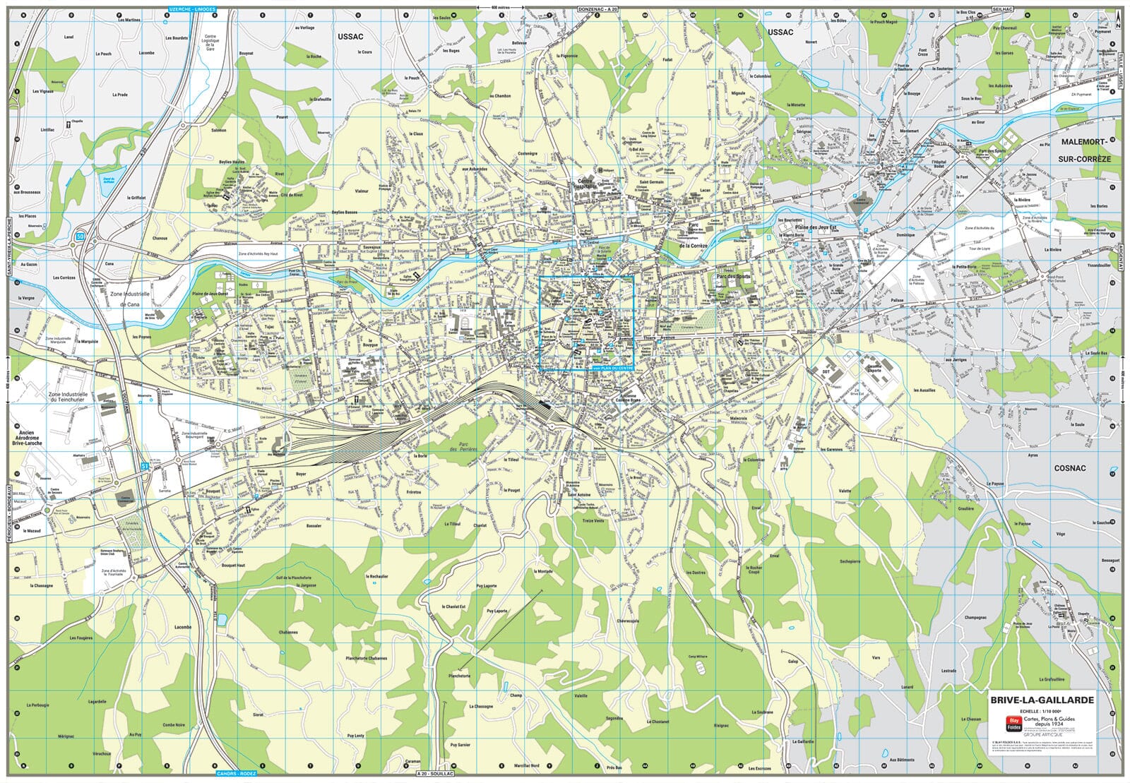 Brive-la-Gaillarde, Corrèze - Plan de ville | Blay Foldex plan de ville Blay Foldex