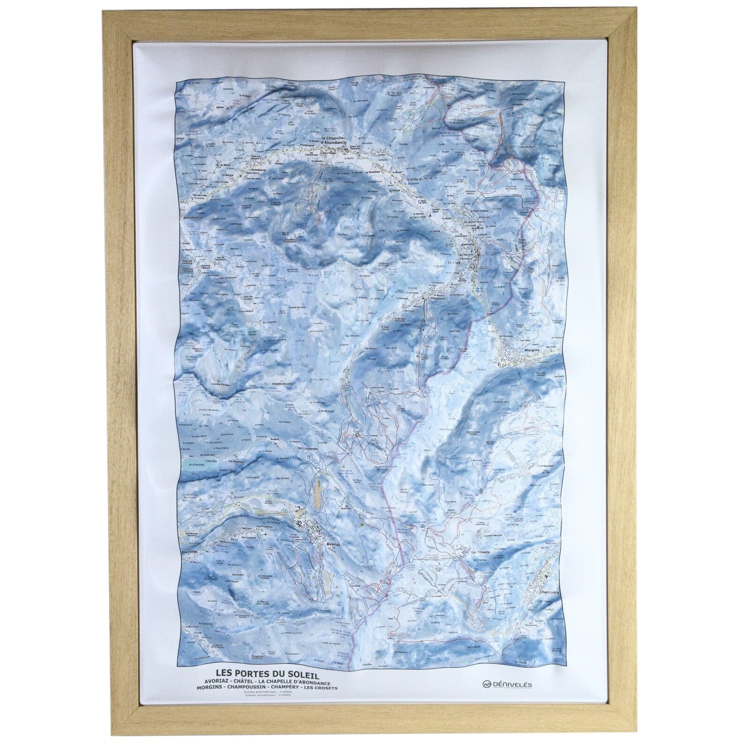 Cadre 50 x 70 cm, Bois Massif Brut 3 cm | Dénivelés Editions carte en relief Dénivelés Editions 