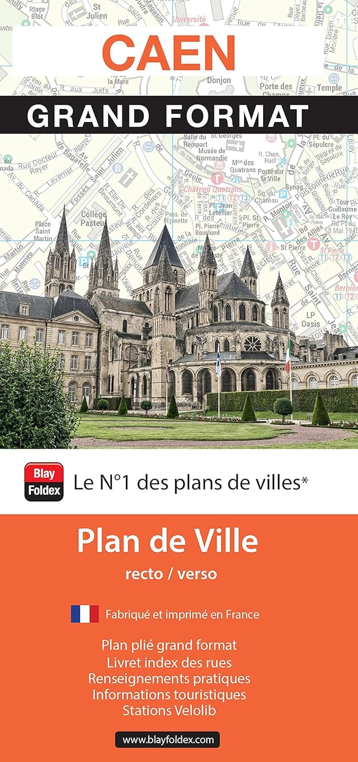 Caen - Plan de ville grand format | Blay Foldex plan de ville Blay Foldex 