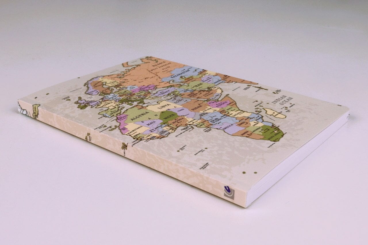 Cahier de voyage de poche - Motif Monde, style vintage (10 x 15 cm) carnet de voyage Craenen