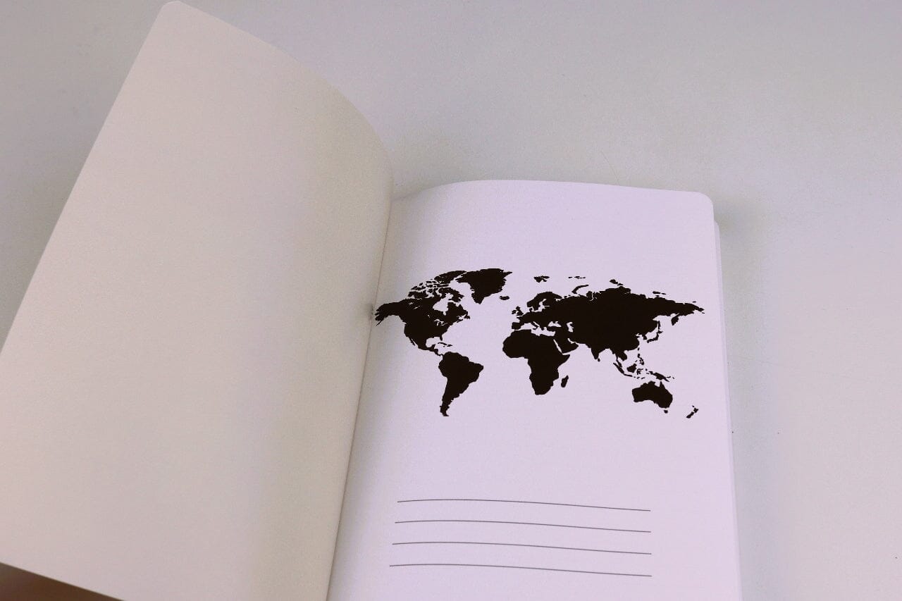 Cahier de voyage de poche - Motif Monde, style vintage (10 x 15 cm) carnet de voyage Craenen