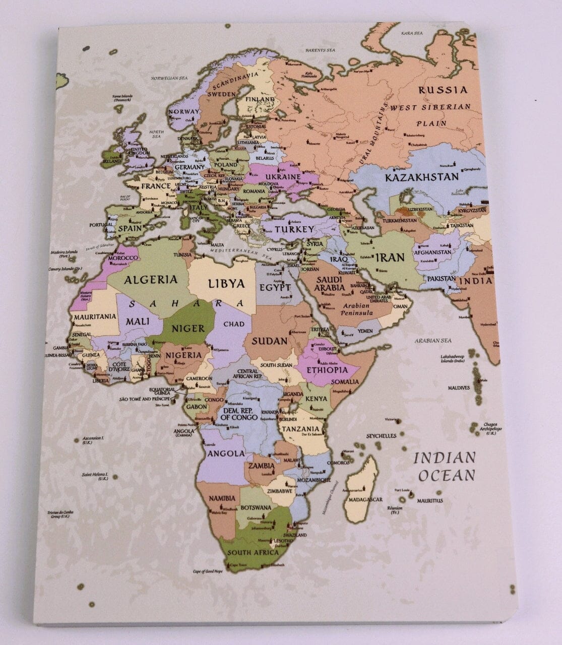 Cahier de voyage - Motif Monde, style vintage (15 x 21 cm) carnet de voyage Craenen