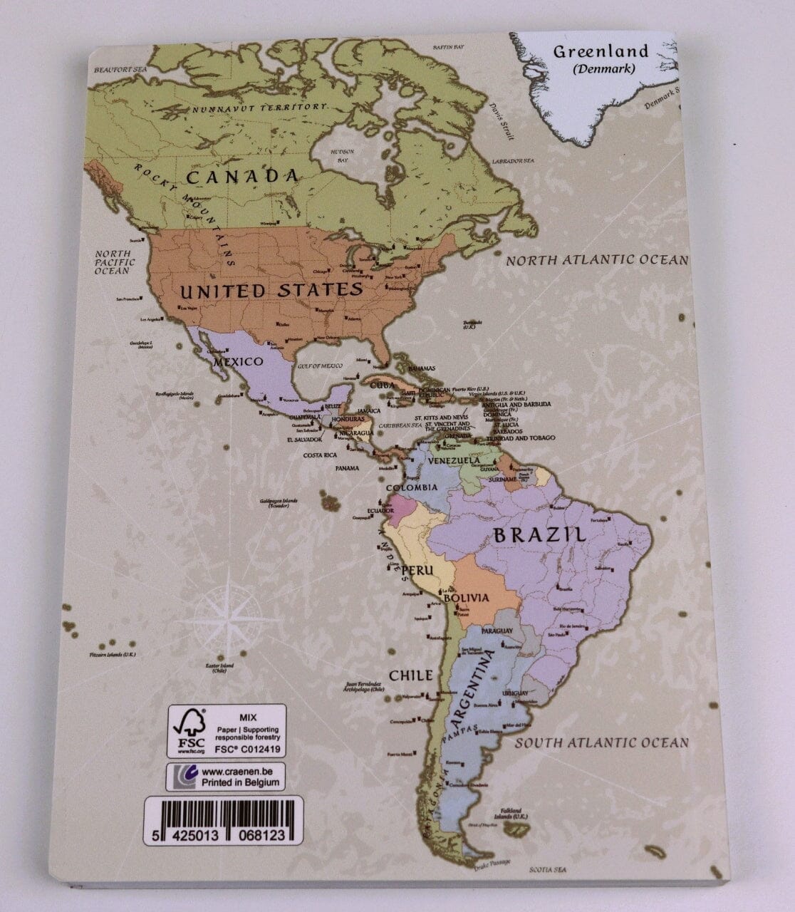 Cahier de voyage - Motif Monde, style vintage (15 x 21 cm) carnet de voyage Craenen