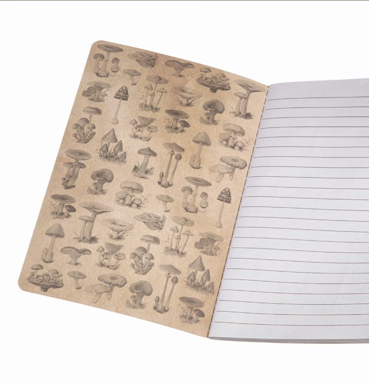Carnet ligné style vintage (14 x 20 cm) - Motif "Champignons" | Sass & Belle carnet de voyage Sass & Belle