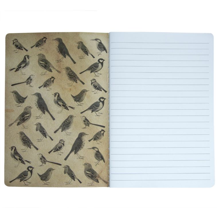 Cahier style vintage (14 x 20 cm) - Motif "Oiseaux" | Sass & Belle carnet de voyage Sass & Belle 