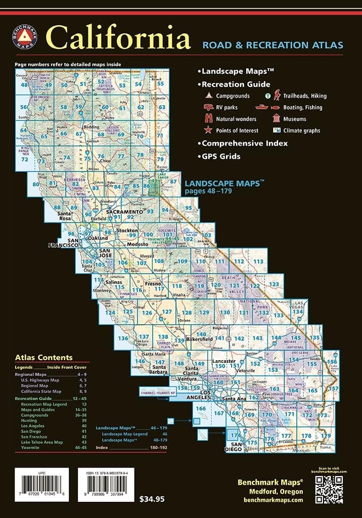 California Road and Recreation Atlas 2026 | Benchmark Maps atlas Benchmark Maps 