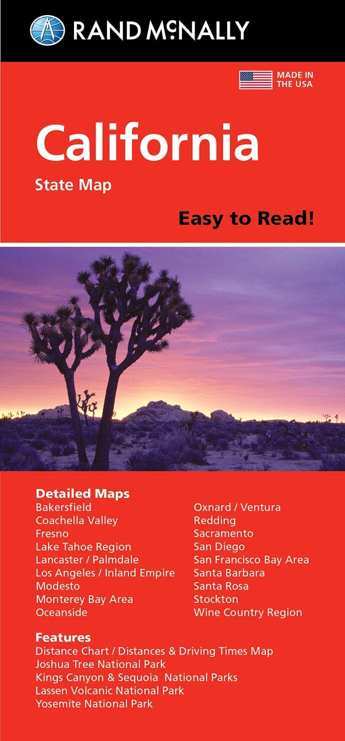 Californie, carte facile à lire | Rand McNally carte pliée Rand McNally 