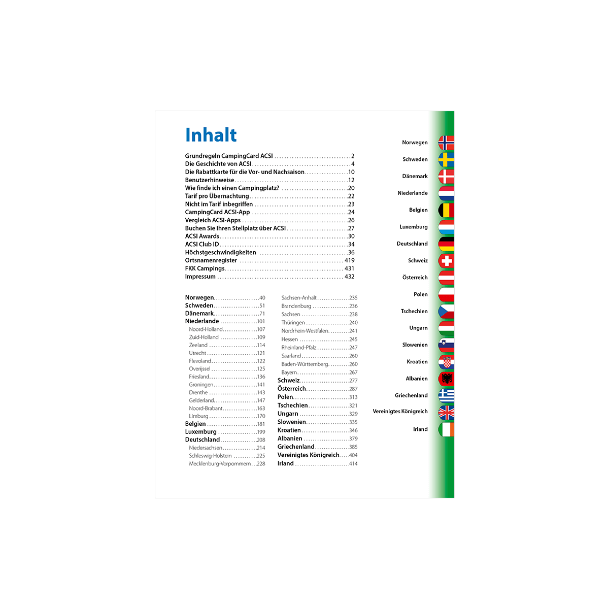 CampingCard ACSI - Carte de réductions & Guide Europe 2026 (Edition allemande) guide pratique ACSI 