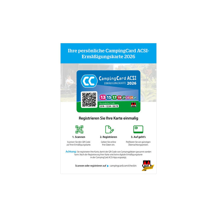 CampingCard ACSI - Carte de réductions & Guide Europe 2026 (Edition allemande) guide pratique ACSI 