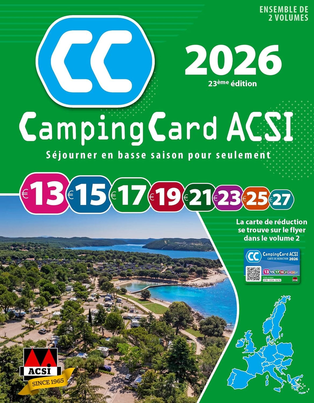 CampingCard ACSI - Carte de réductions & Guide Europe 2026 guide pratique ACSI 