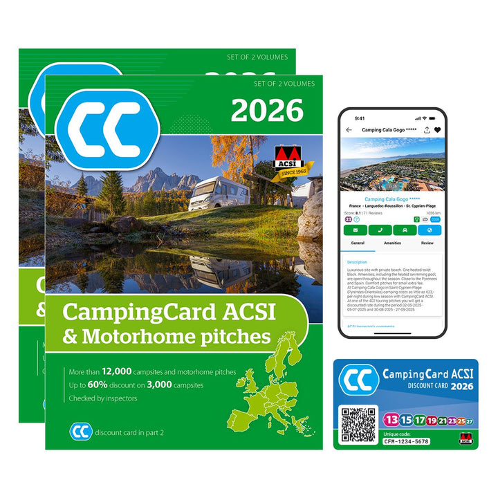 CampingCard ACSI & Motorhome Pitches - Europe 2026 - Édition anglaise guide pratique ACSI 