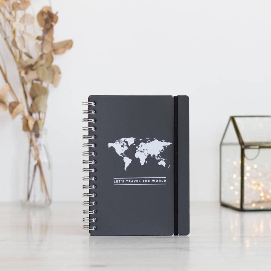 Carnet de notes - gris - 15,3 x 21,5 cm | Miss Wood carnet de voyage Miss Wood