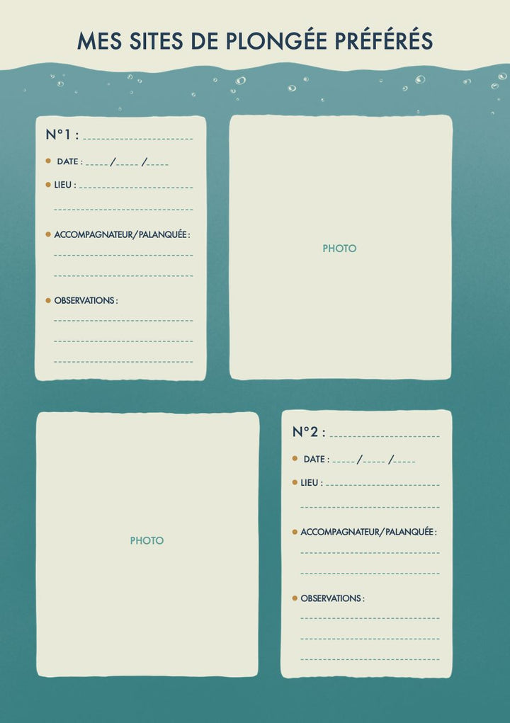 Carnet de voyage - Plongée | Aventura carnet de voyage Aventura 