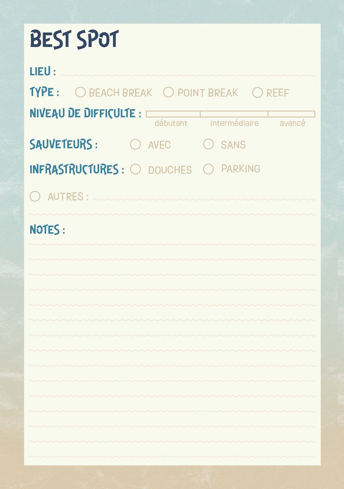 Carnet de voyage - Surf | Aventura carnet de voyage Aventura 