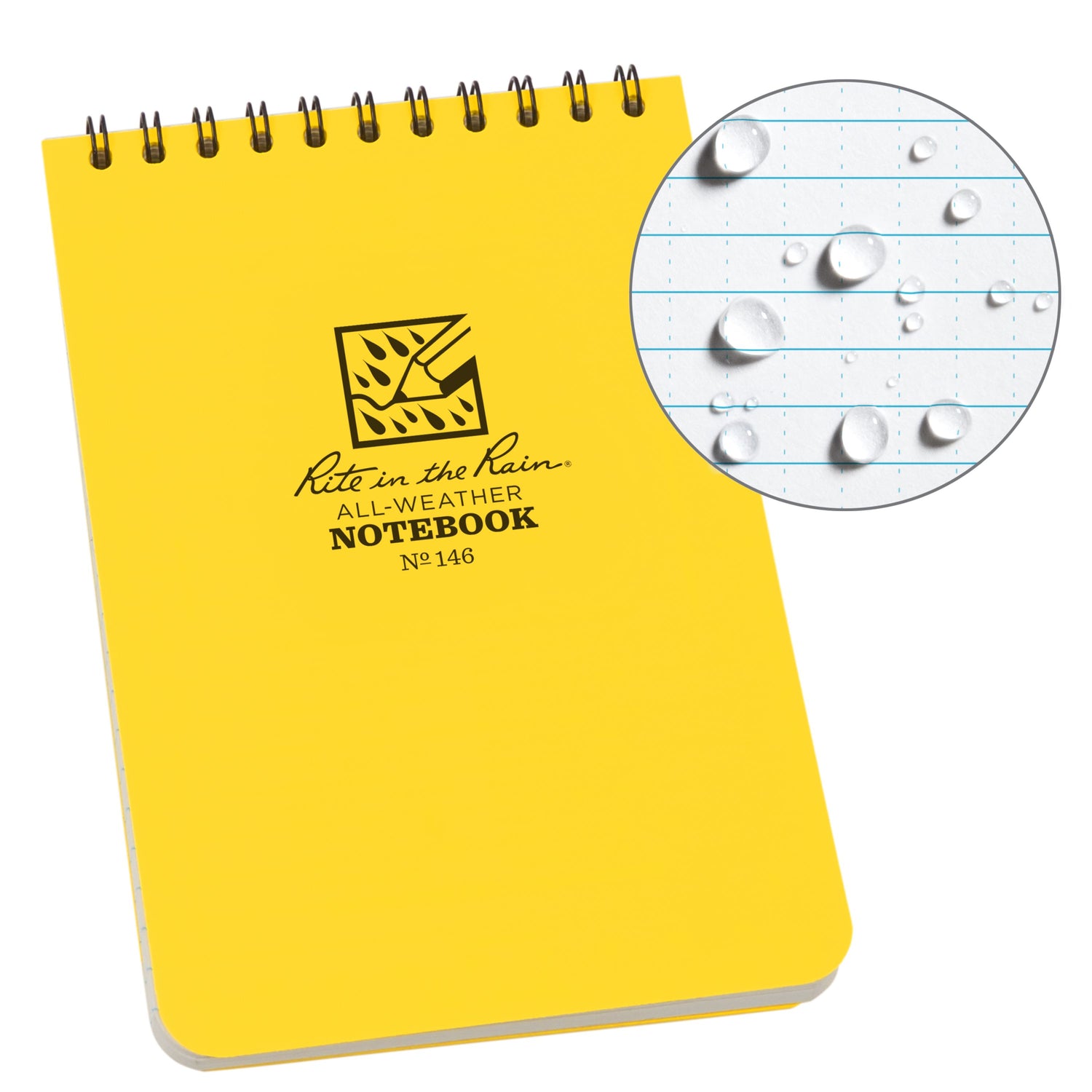 Carnet de voyage waterproof – Spirale supérieure | Rite in the Rain carnet de voyage Rite in the Rain Yellow 4x6” / 10x15 cm