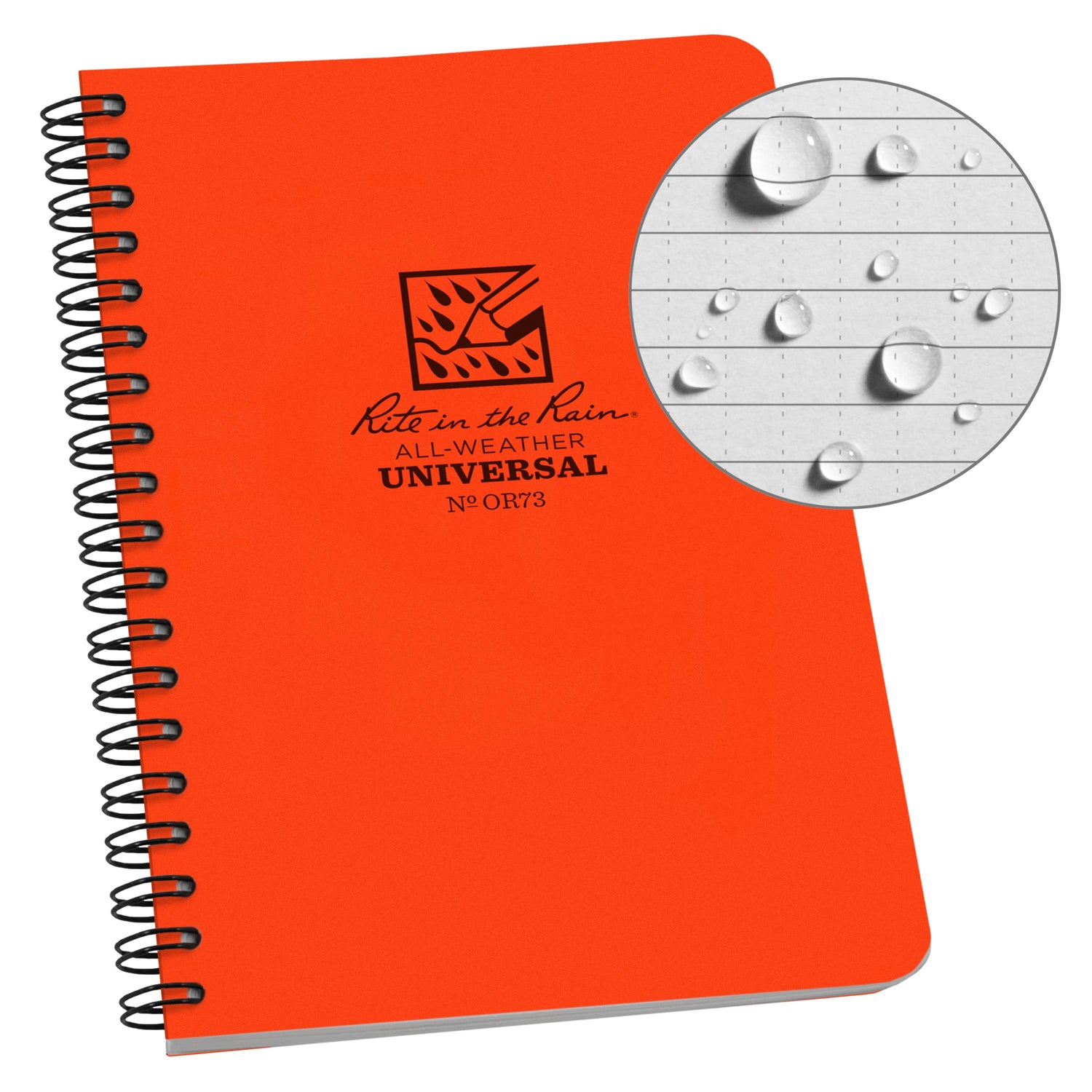 Carnet de voyage waterproof – Spirale supérieure | Rite in the Rain carnet de voyage Rite in the Rain Orange 4.875x7" / 12x17 cm