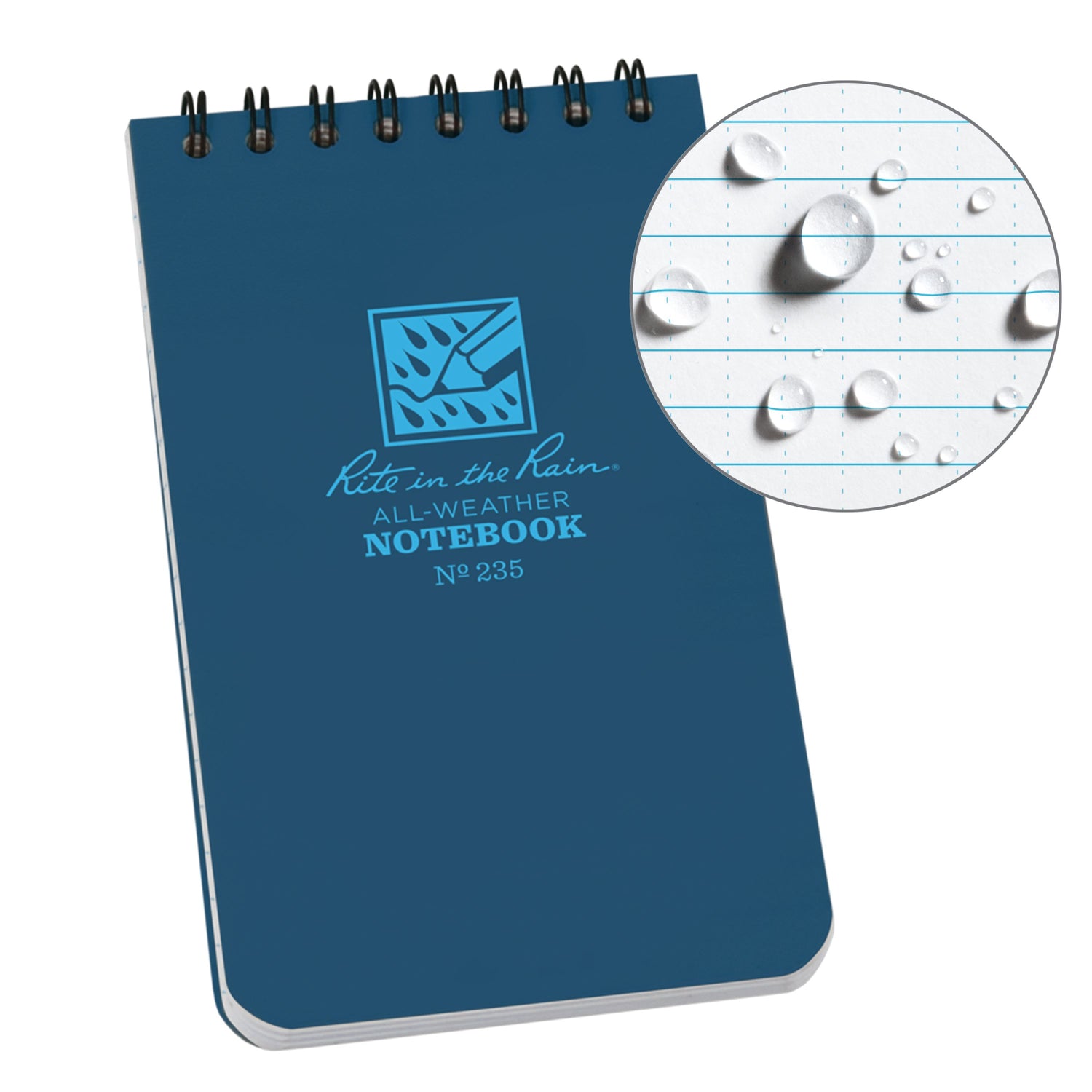Carnet de voyage waterproof – Spirale supérieure | Rite in the Rain carnet de voyage Rite in the Rain Blue 3x5" / 8x13 cm