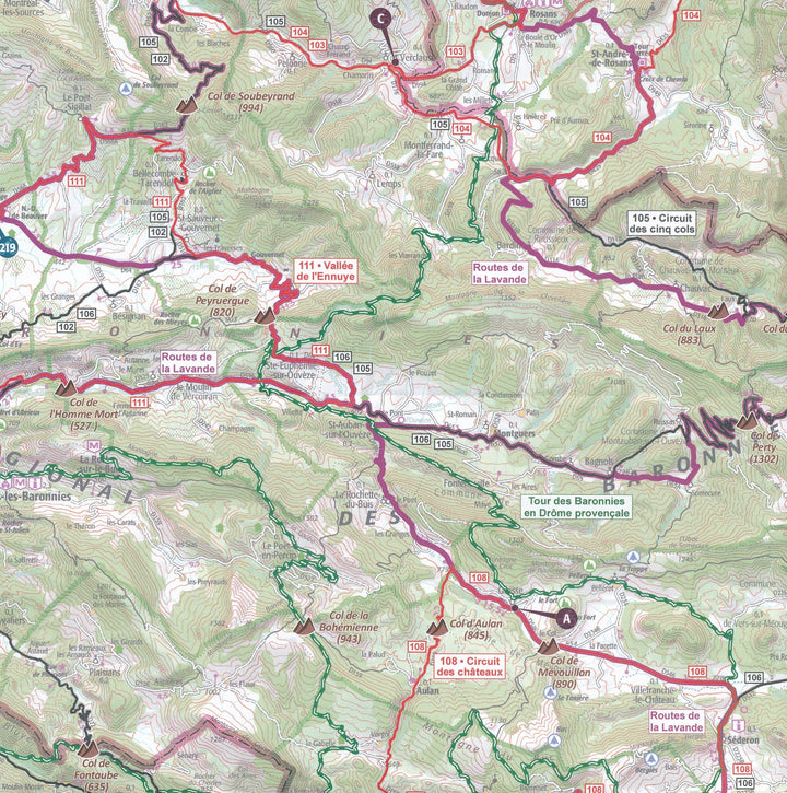 Carte cycliste - Drôme à vélo | IGN carte cycliste IGN 