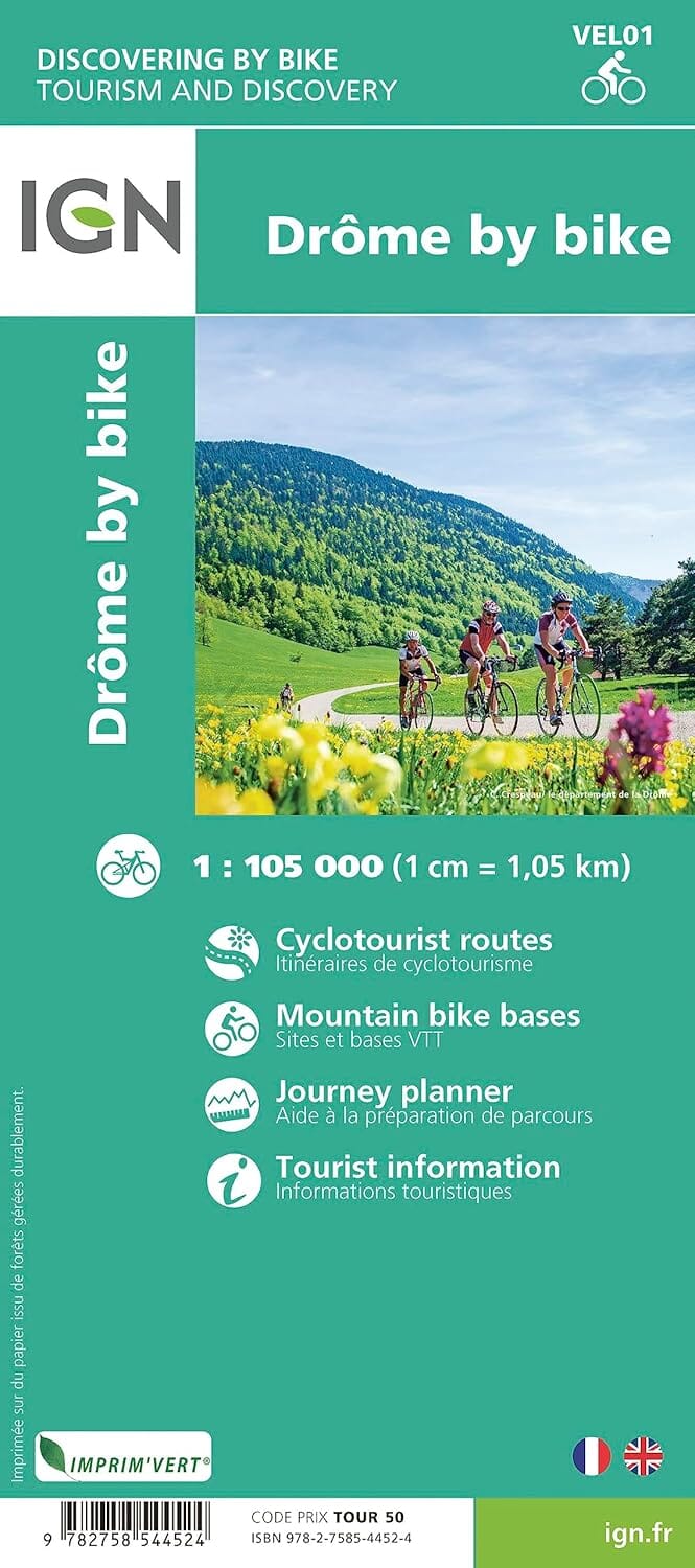 Carte cycliste - Drôme à vélo | IGN carte cycliste IGN 